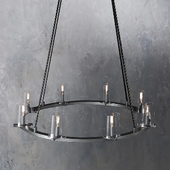 Pauillyc Clear Glass Round Chandelier 36" 48" 60" - Zonesus