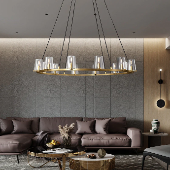 Pauillyc Clear Glass Round Chandelier 36" 48" 60" - Zonesus