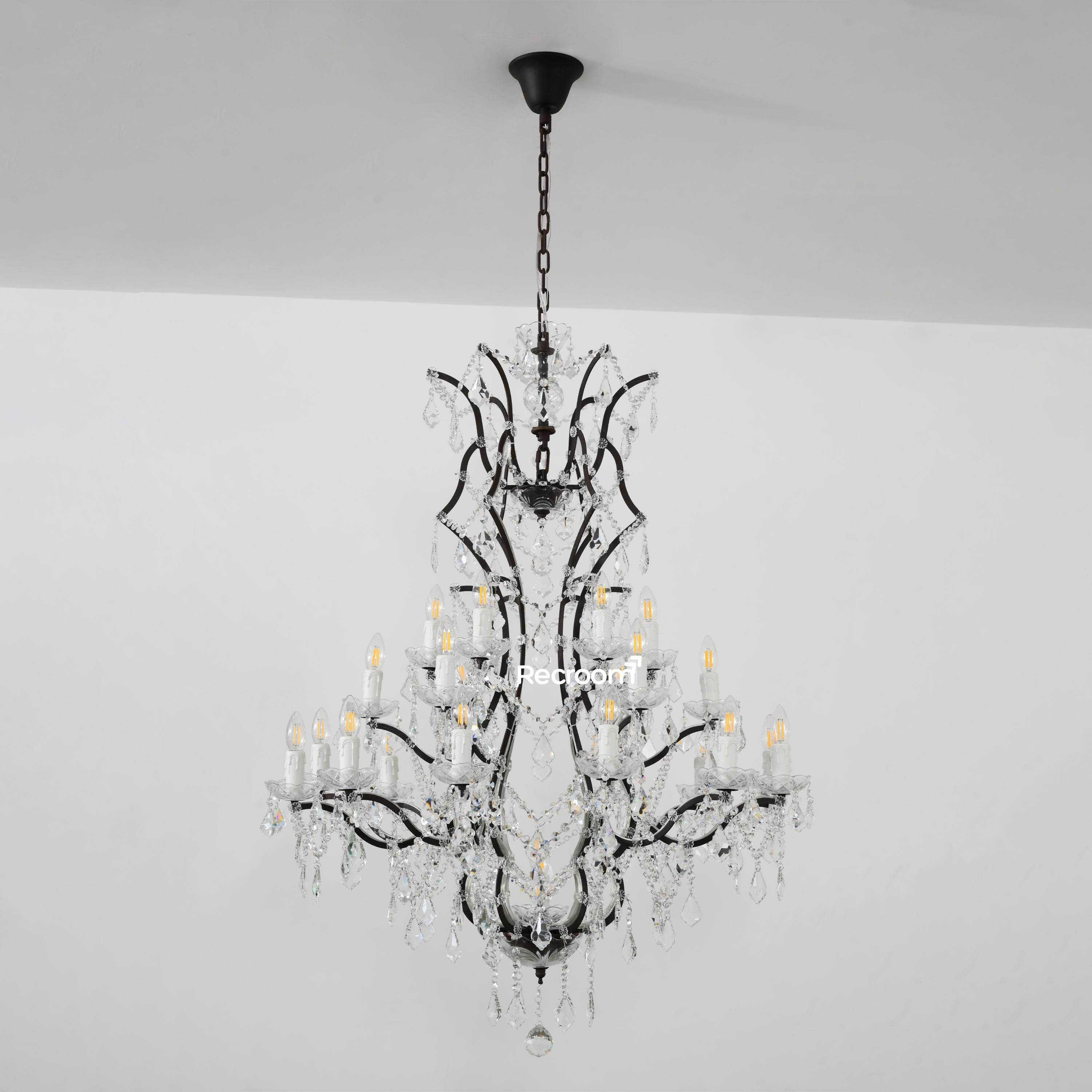 Rococonut Crystal Outdoor Chandelier 40” - Zonesus