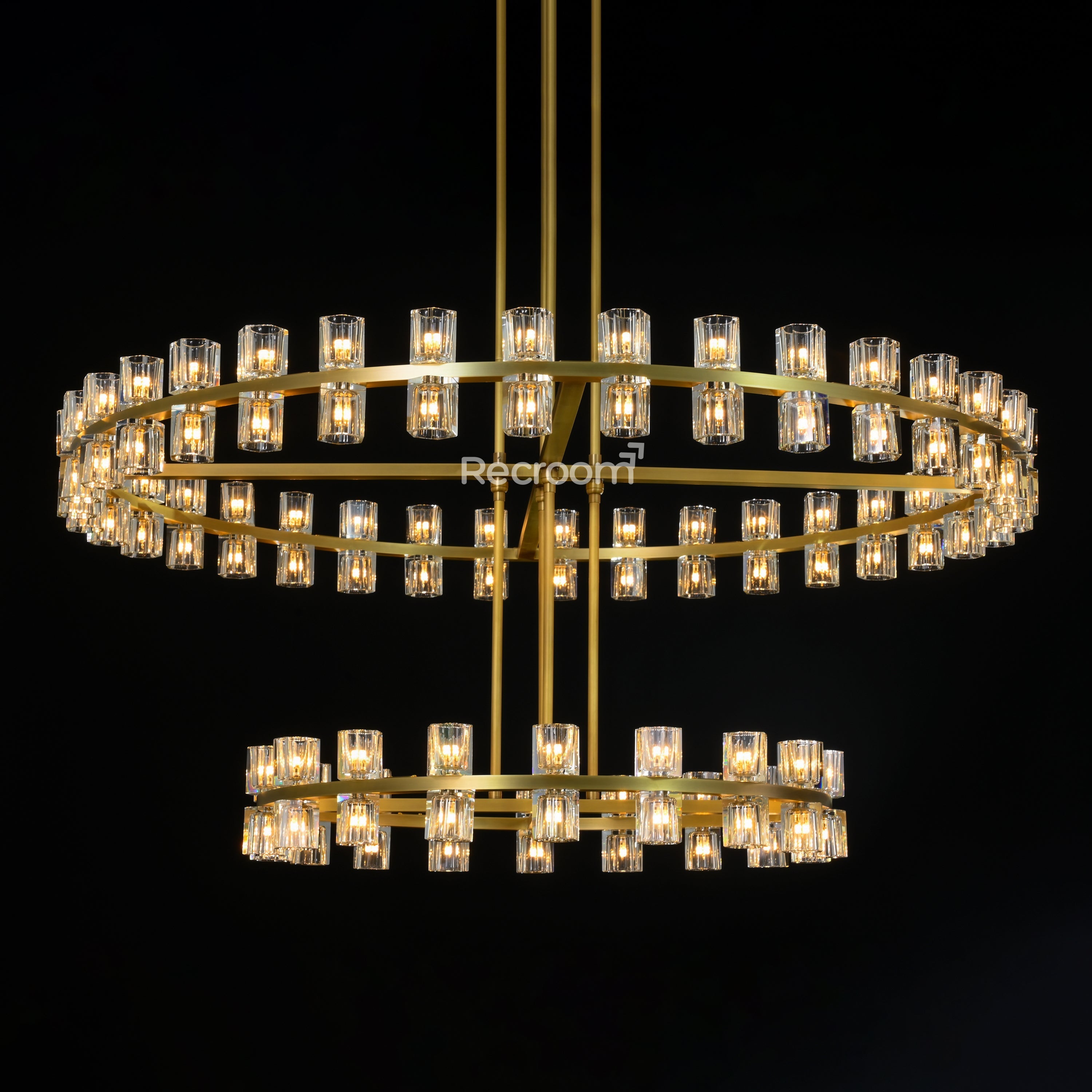 Arcachonest LED Round 2-Tier Chandelier 60" - Zonesus