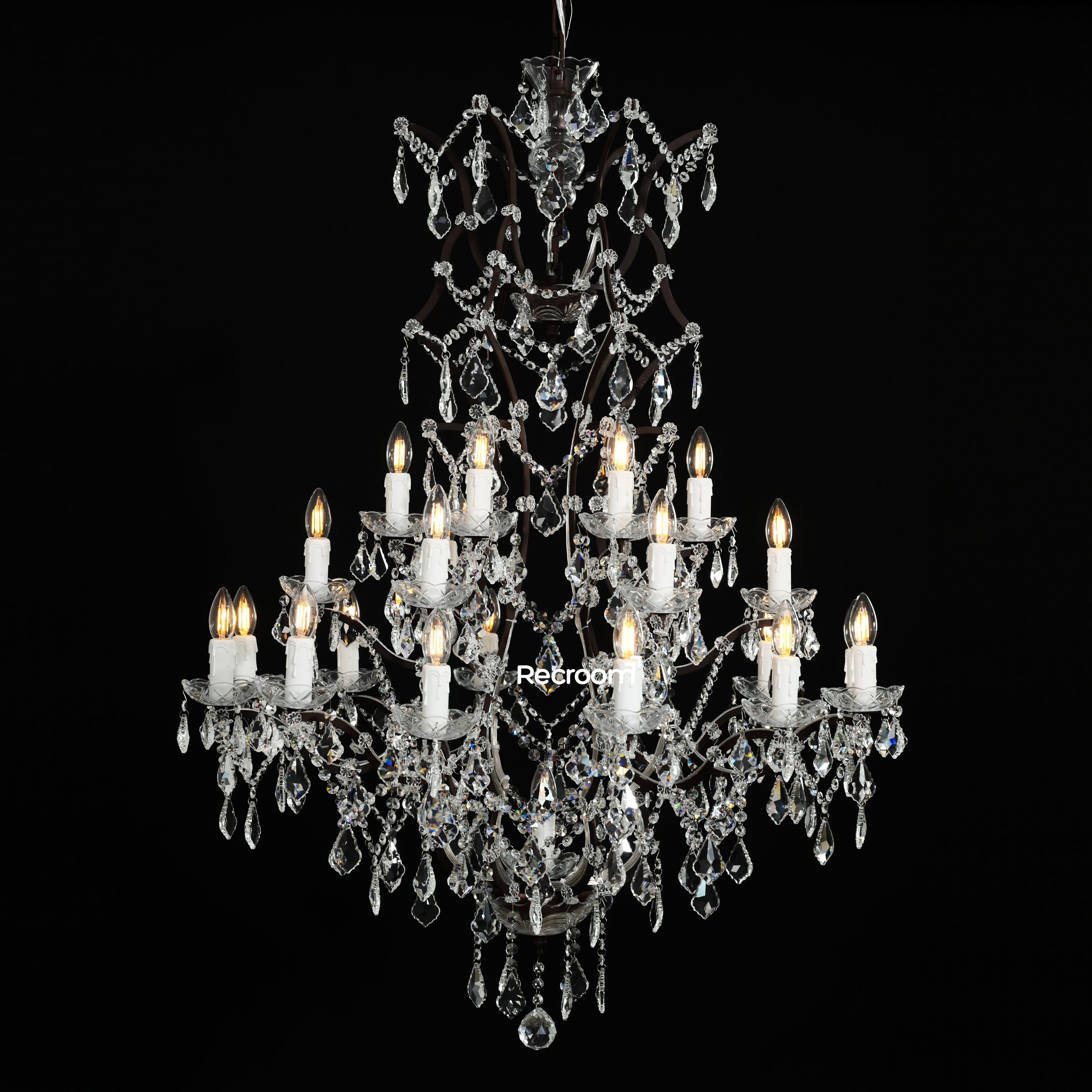 Rococonut Crystal Outdoor Chandelier 40” - Zonesus