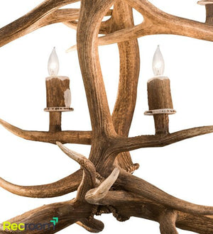 70" Long Antlers Elk 10 Light Oblong Chandelier - Zonesus