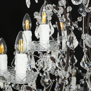 Rococonut Crystal Outdoor Chandelier 40” - Zonesus