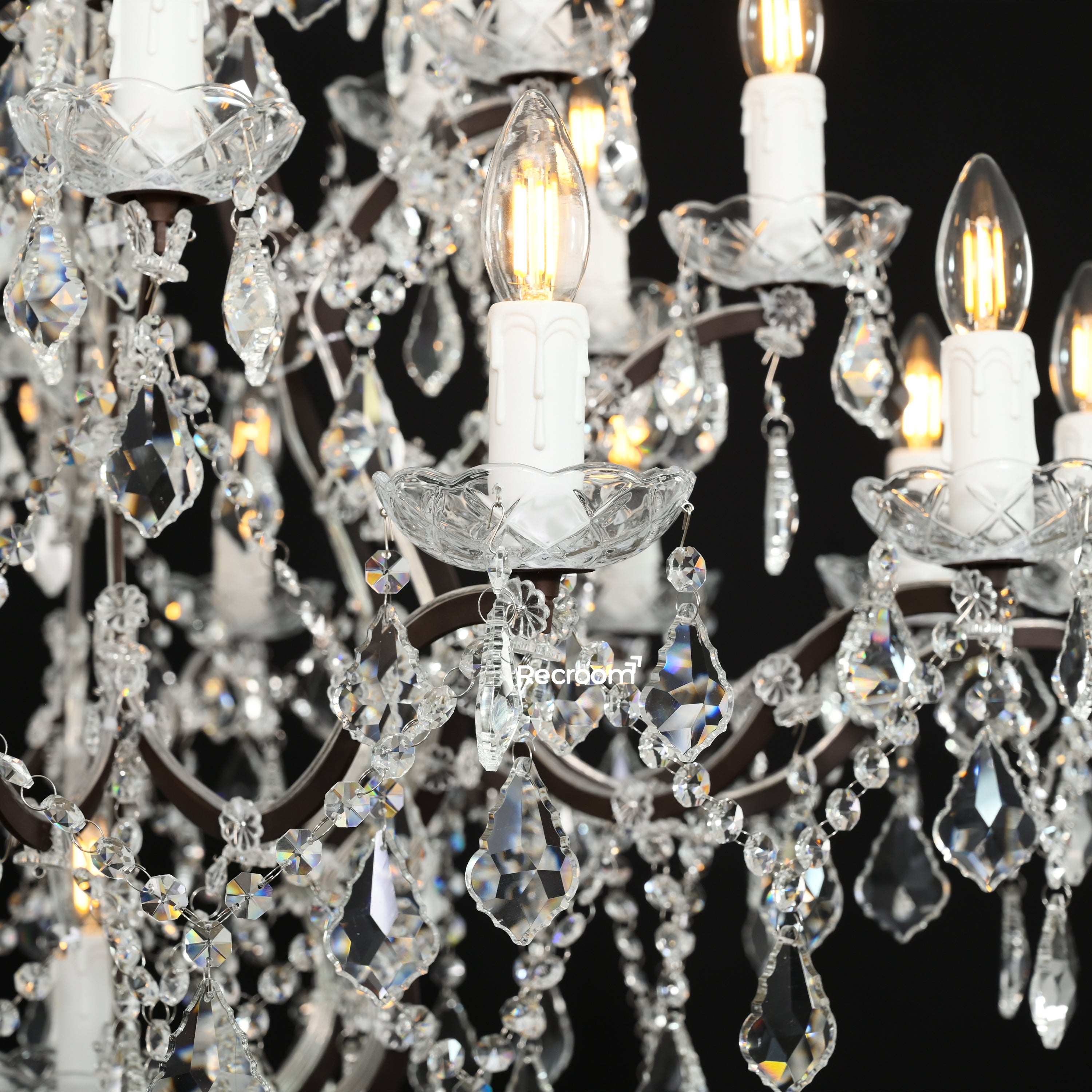 Rococonut Crystal Outdoor Chandelier 40” - Zonesus