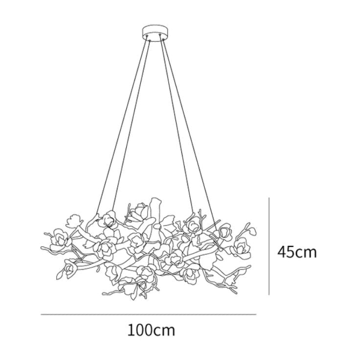 Flower Blossom Branch Brass Chandelier - Zonesus