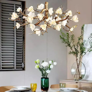 Flower Blossom Branch Brass Chandelier - Zonesus