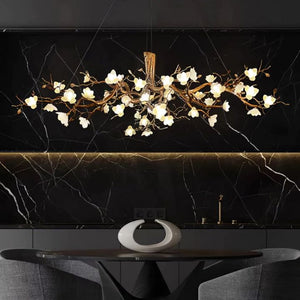 Flower Blossom Branch Brass Chandelier - Zonesus