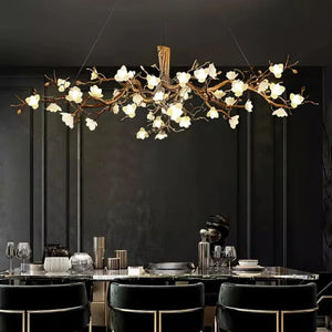 Flower Blossom Branch Brass Chandelier - Zonesus