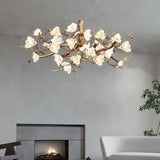Flower Blossom Branch Brass Chandelier - Zonesus