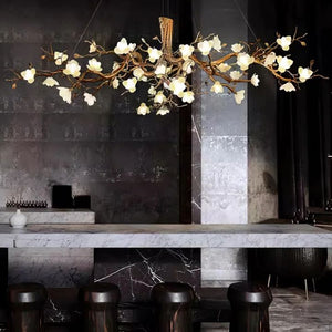 Flower Blossom Branch Brass Chandelier - Zonesus