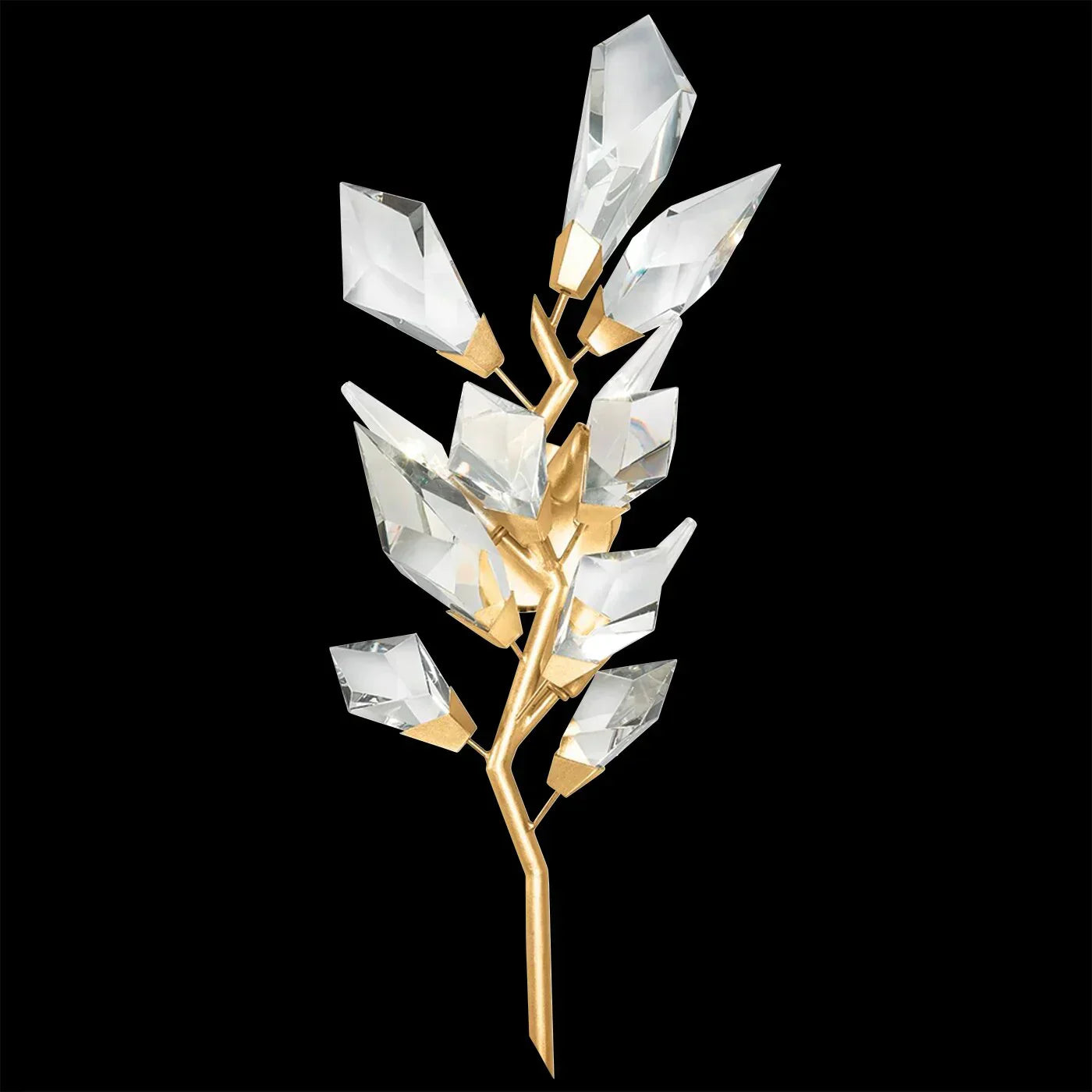 Addison Gold Leafed 27″ Crystal Sconce - Zonesus