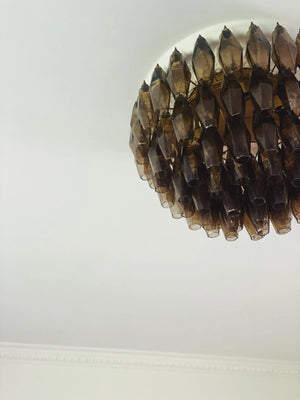 Murano Chandelier – Poliedri – 84 glasses – Dark smoked - Zonesus