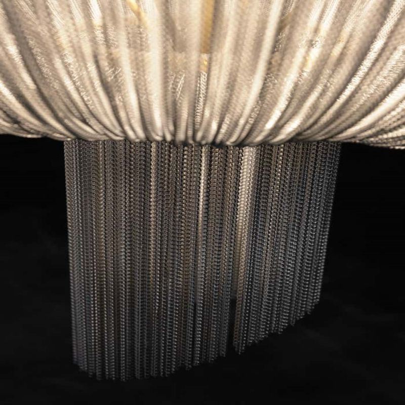 Modern Oak Tassel Aluminium Chain Chandelier - Zonesus