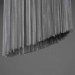 Modern Oak Tassel Aluminium Chain Chandelier - Zonesus