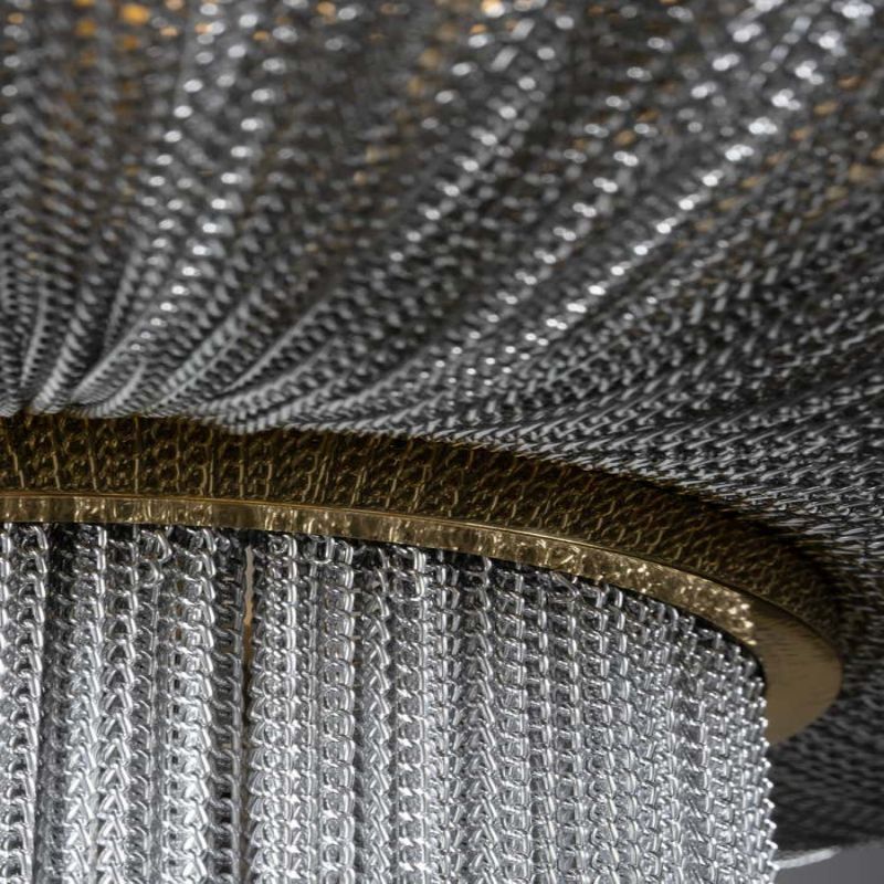 Modern Oak Tassel Aluminium Chain Chandelier - Zonesus