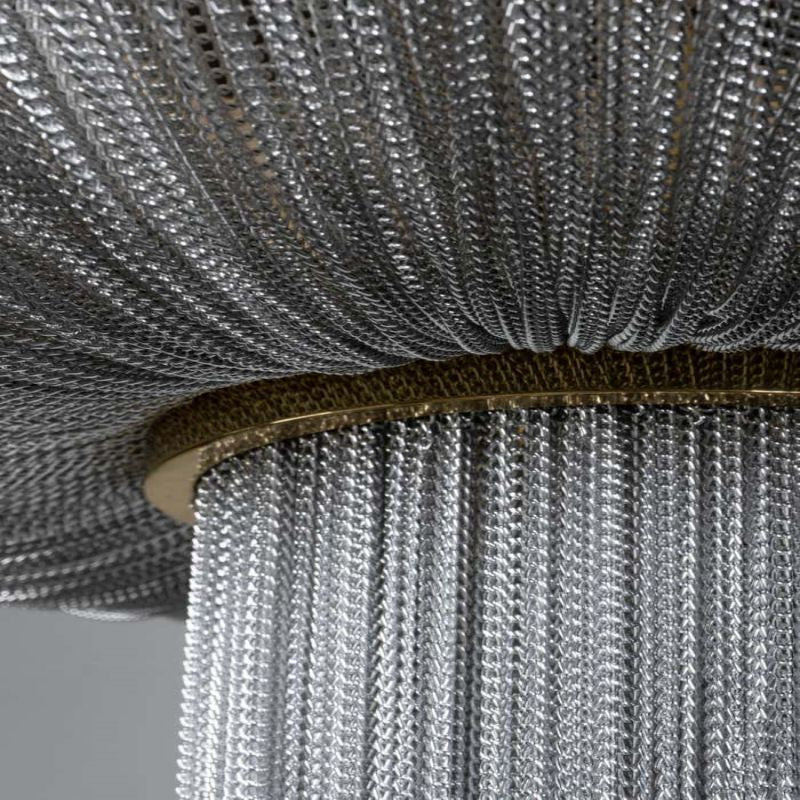 Modern Oak Tassel Aluminium Chain Chandelier - Zonesus