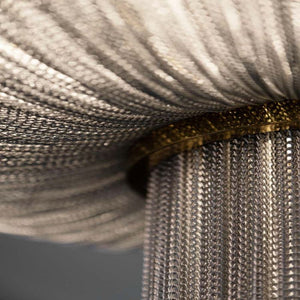 Modern Oak Tassel Aluminium Chain Chandelier - Zonesus
