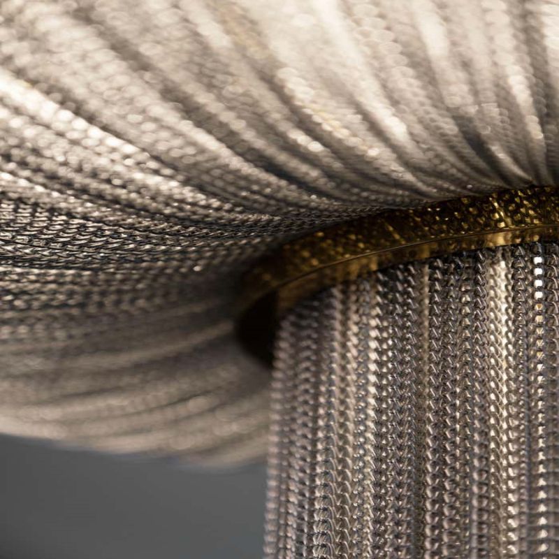 Modern Oak Tassel Aluminium Chain Chandelier - Zonesus