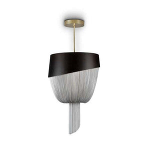 Modern Oak Tassel Aluminium Chain Chandelier - Zonesus