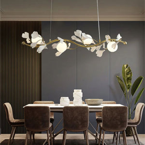 Ceramic Ginkgo Glass Chandelier - Zonesus