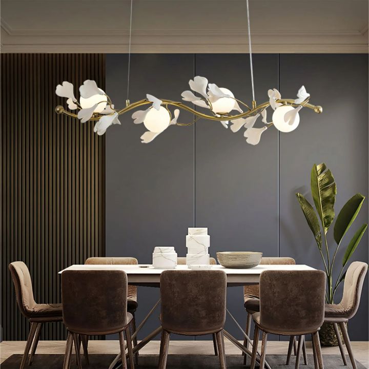 Ceramic Ginkgo Glass Chandelier - Zonesus