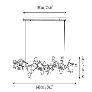 Ceramic Ginkgo Glass Chandelier - Zonesus