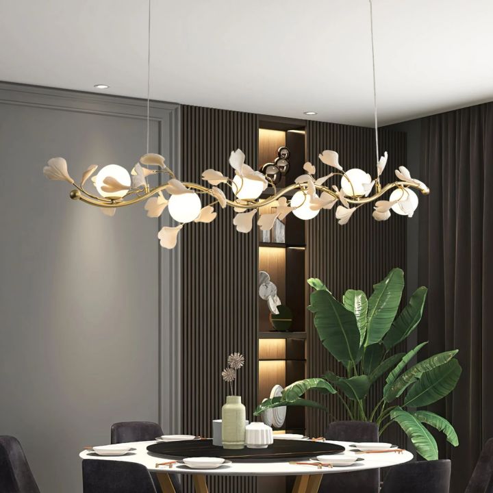 Ceramic Ginkgo Glass Chandelier - Zonesus