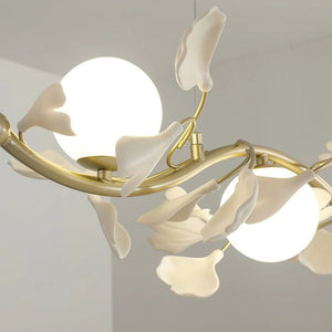 Ceramic Ginkgo Glass Chandelier - Zonesus
