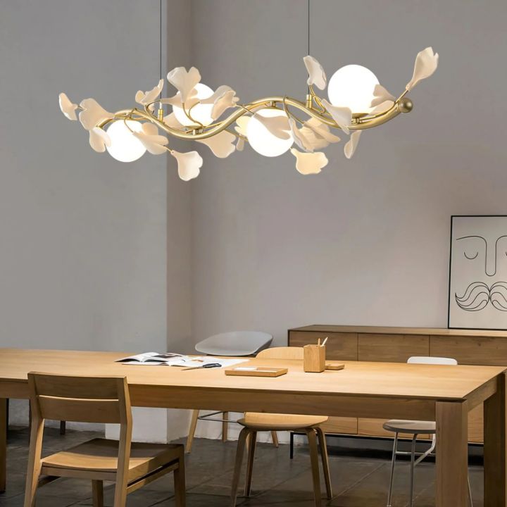 Ceramic Ginkgo Glass Chandelier - Zonesus