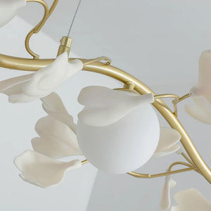 Ceramic Ginkgo Glass Chandelier - Zonesus