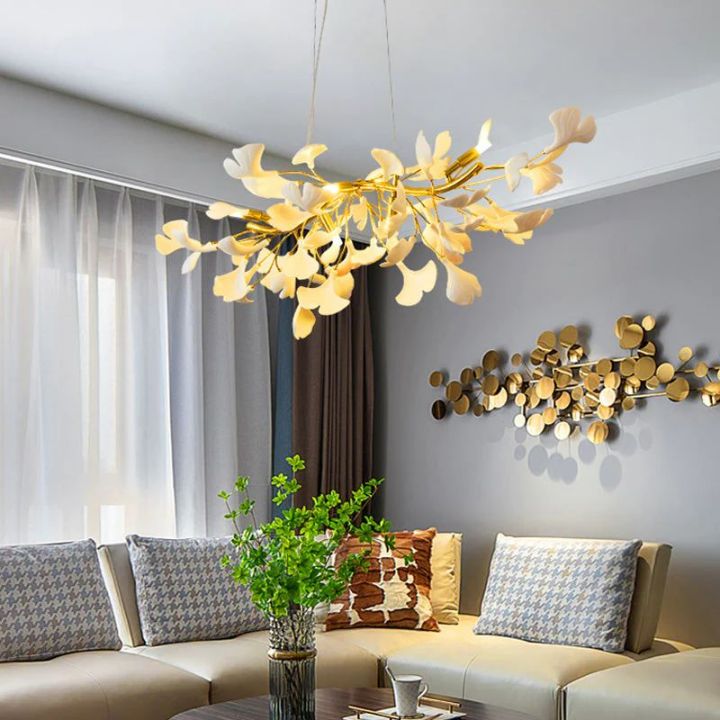 Ceramic Ginkgo Luxury Chandelier Style C - Zonesus