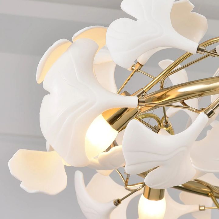 Ceramic Ginkgo Luxury Chandelier Style F - Zonesus