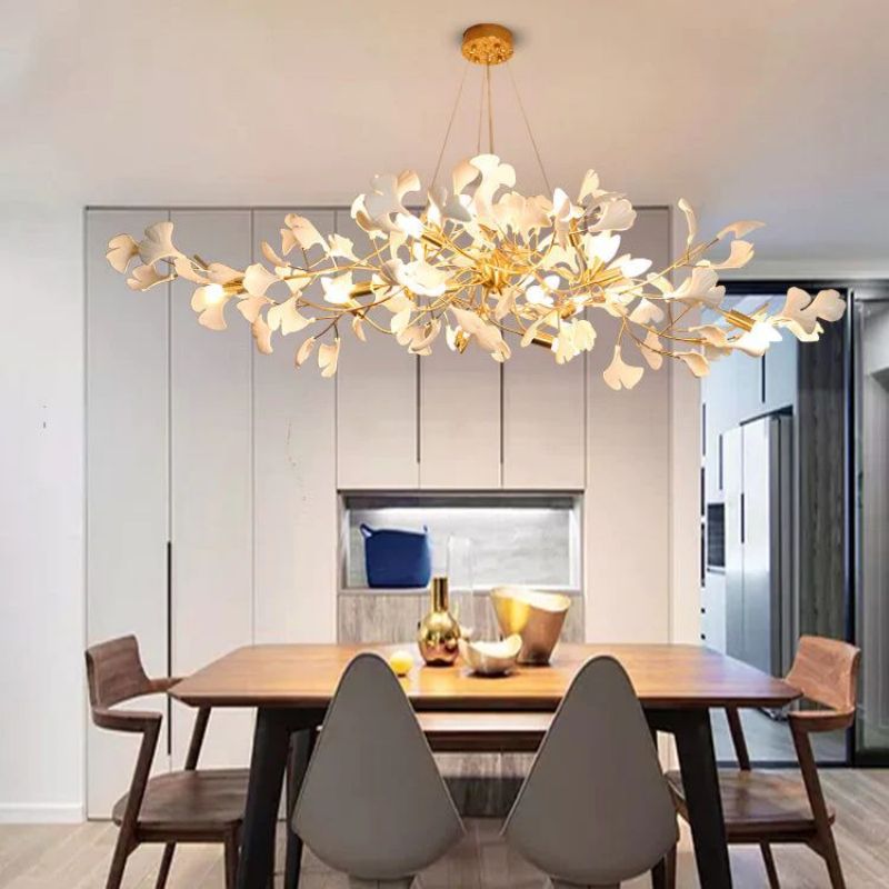 Ceramic Ginkgo Branch Chandelier - Zonesus
