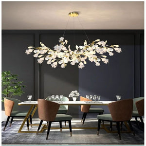 Ceramic Ginkgo Branch Chandelier - Zonesus