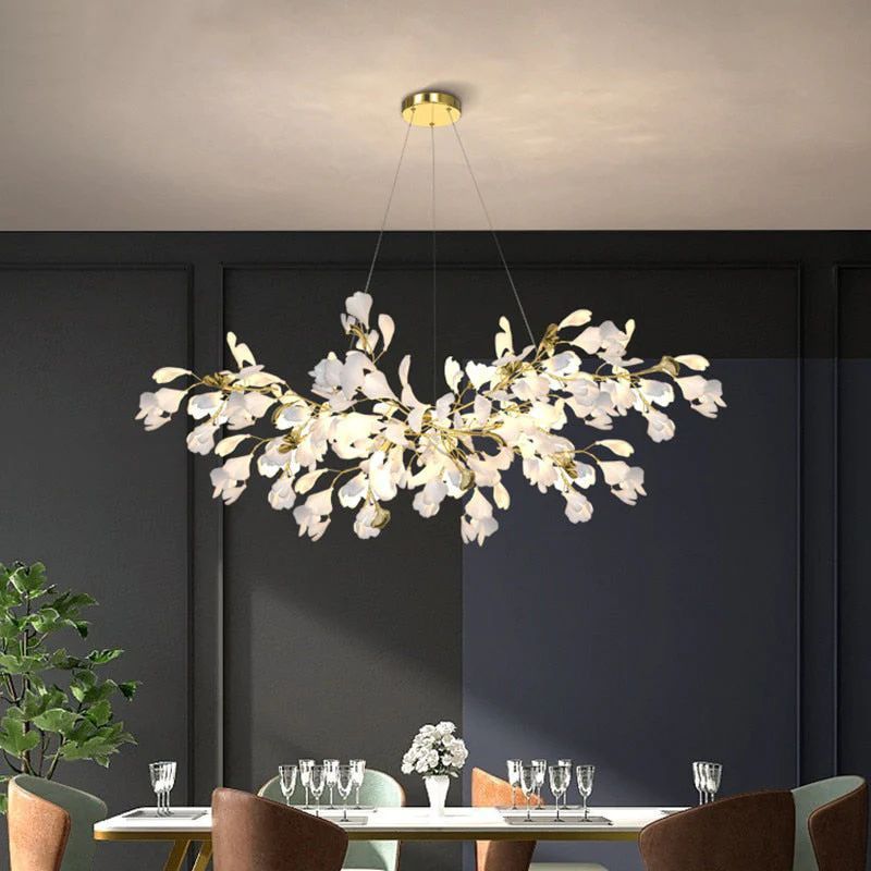 Ceramic Ginkgo Branch Chandelier - Zonesus