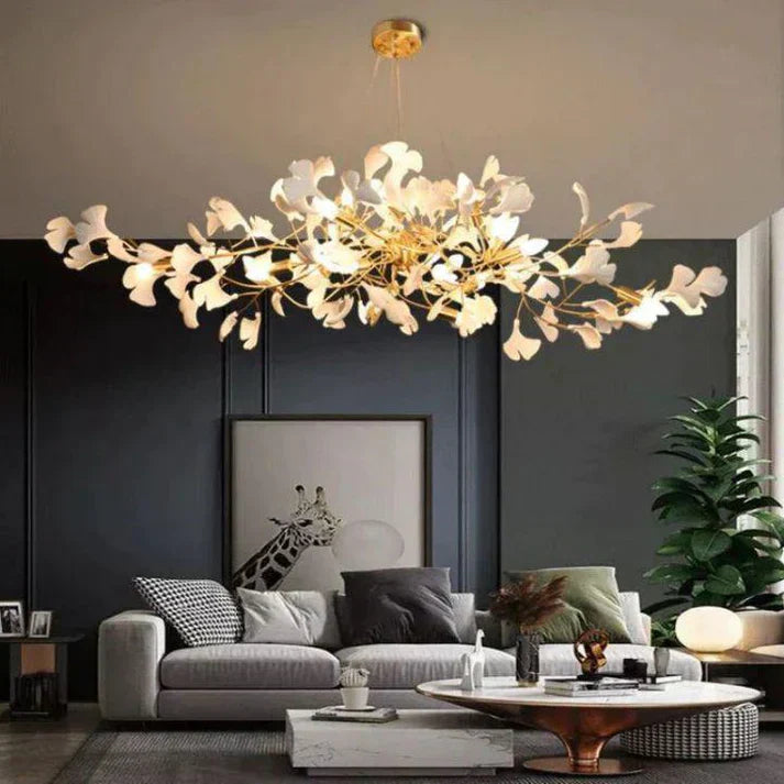 Ceramic Ginkgo C Branch Chandelier - Zonesus