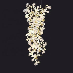 Ceramic Ginkgo Cascading A Branch Chandelier - Zonesus