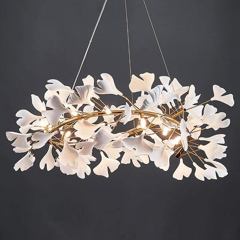 Ceramic Ginkgo Round Chandelier - Zonesus