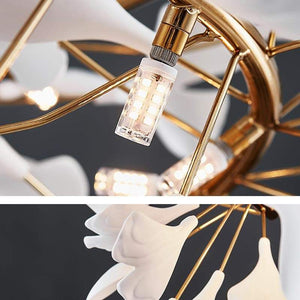 Ceramic Ginkgo Round Chandelier - Zonesus