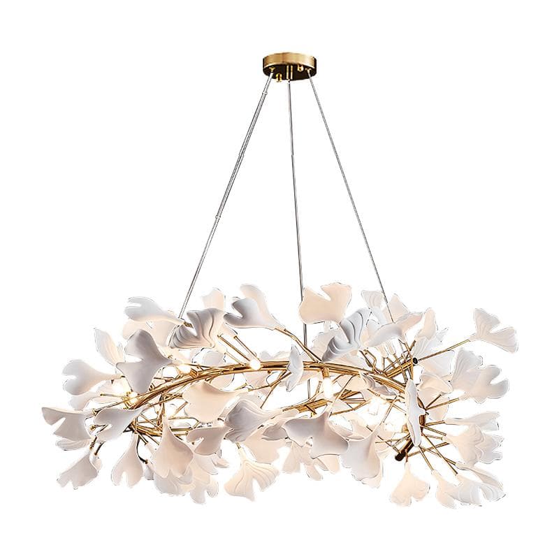 Ceramic Ginkgo Round Chandelier - Zonesus