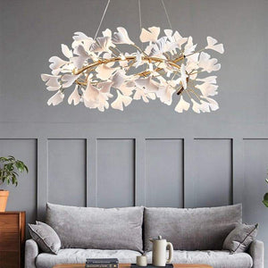 Ceramic Ginkgo Round Chandelier - Zonesus