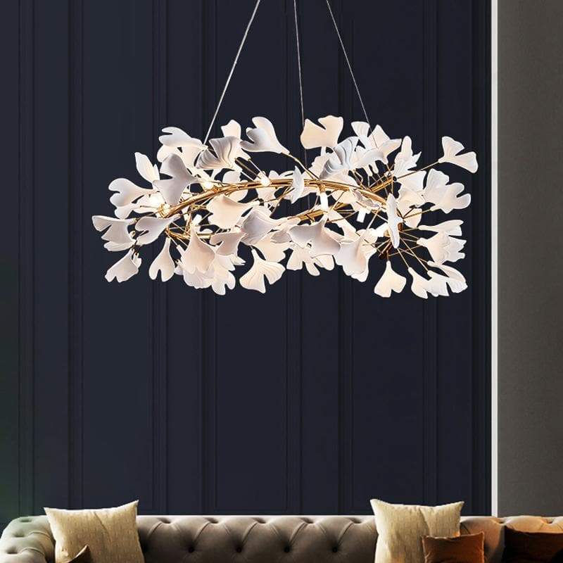 Ceramic Ginkgo Round Chandelier - Zonesus