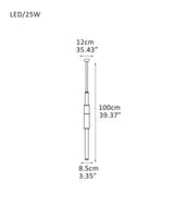 Linear Pipe Alabaster & Acrylic Pendant Light for dining room | vertically & horizontally