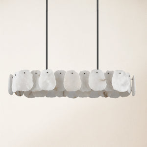 Moira Alabaster Oval Chandelier 43"W#Finish_Black