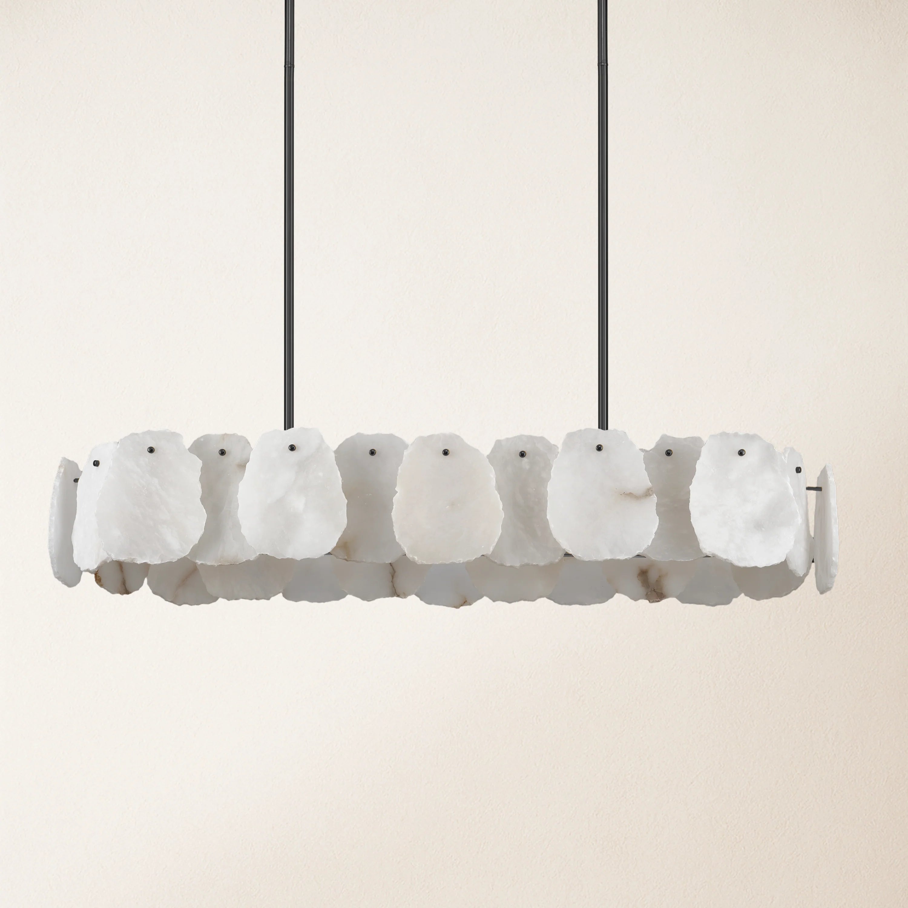 Moira Alabaster Oval Chandelier 43"W#Finish_Black