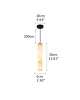 Tubular Bells Alabaster Cylinders Brass LED Pendant Lamp | horizonal & vertical