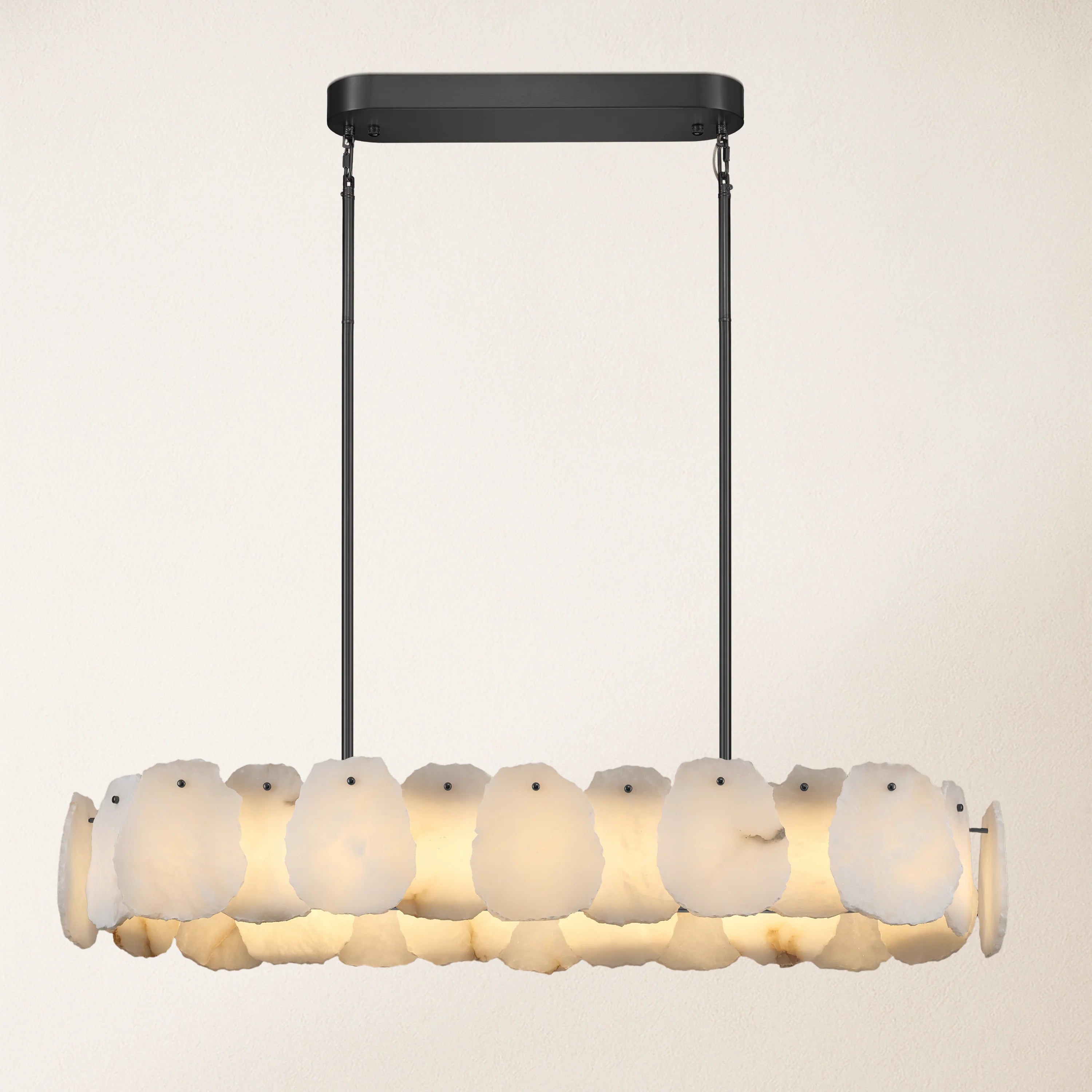 Moira Alabaster Oval Chandelier 43"W#Finish_Black