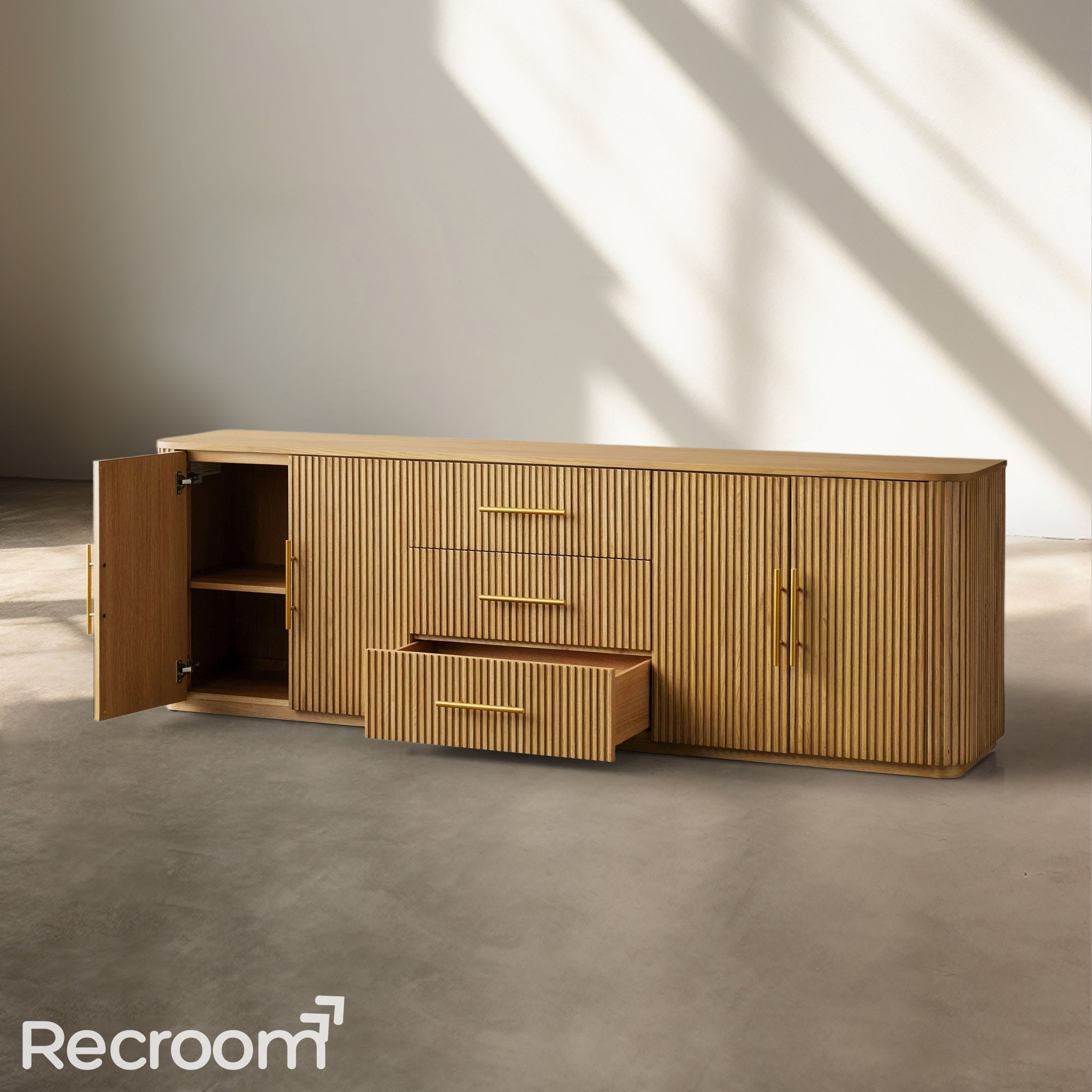 Finn Wood Sideboard with Drawers - Zonesus