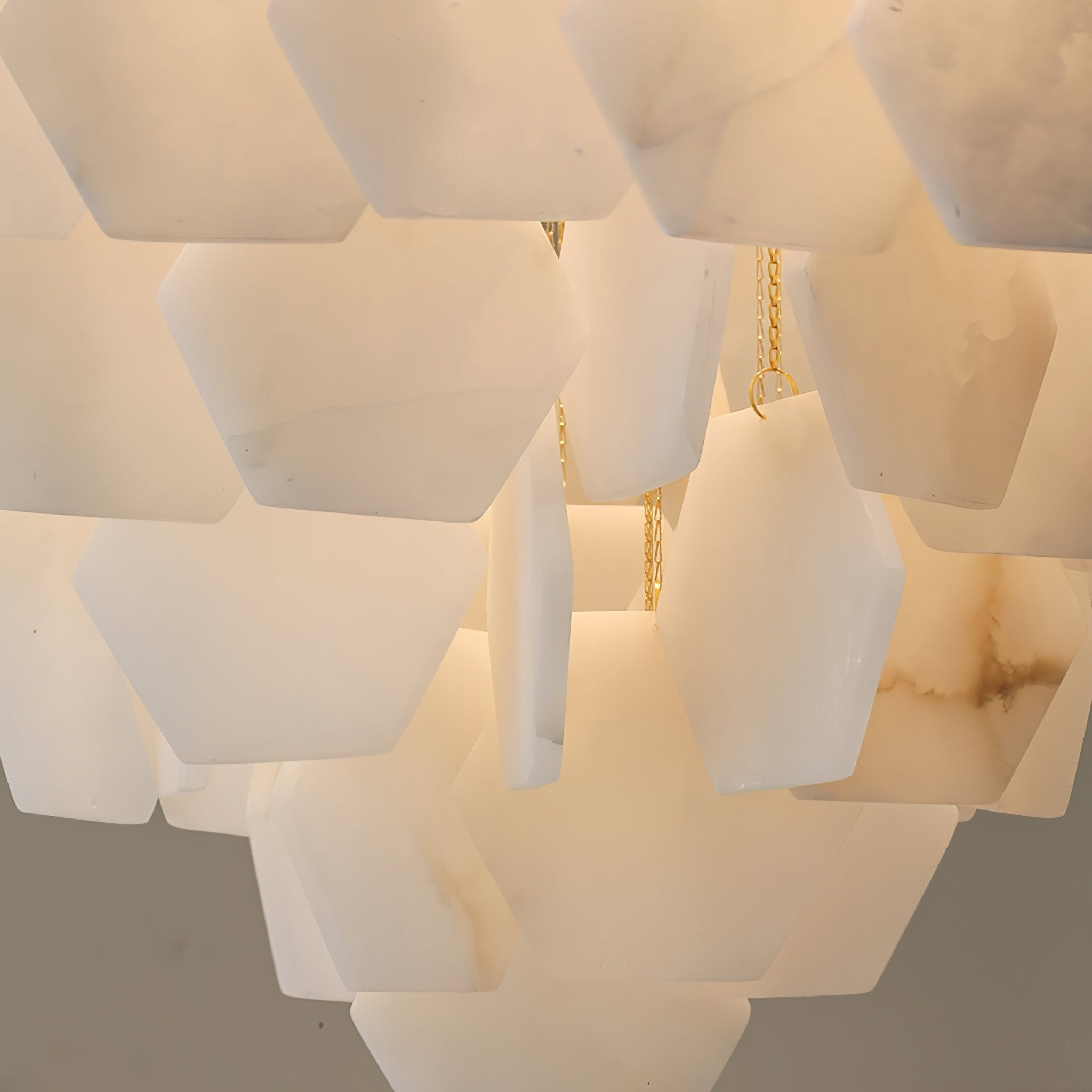 Hexa Alabaster Cascade Chandelier - Zonesus