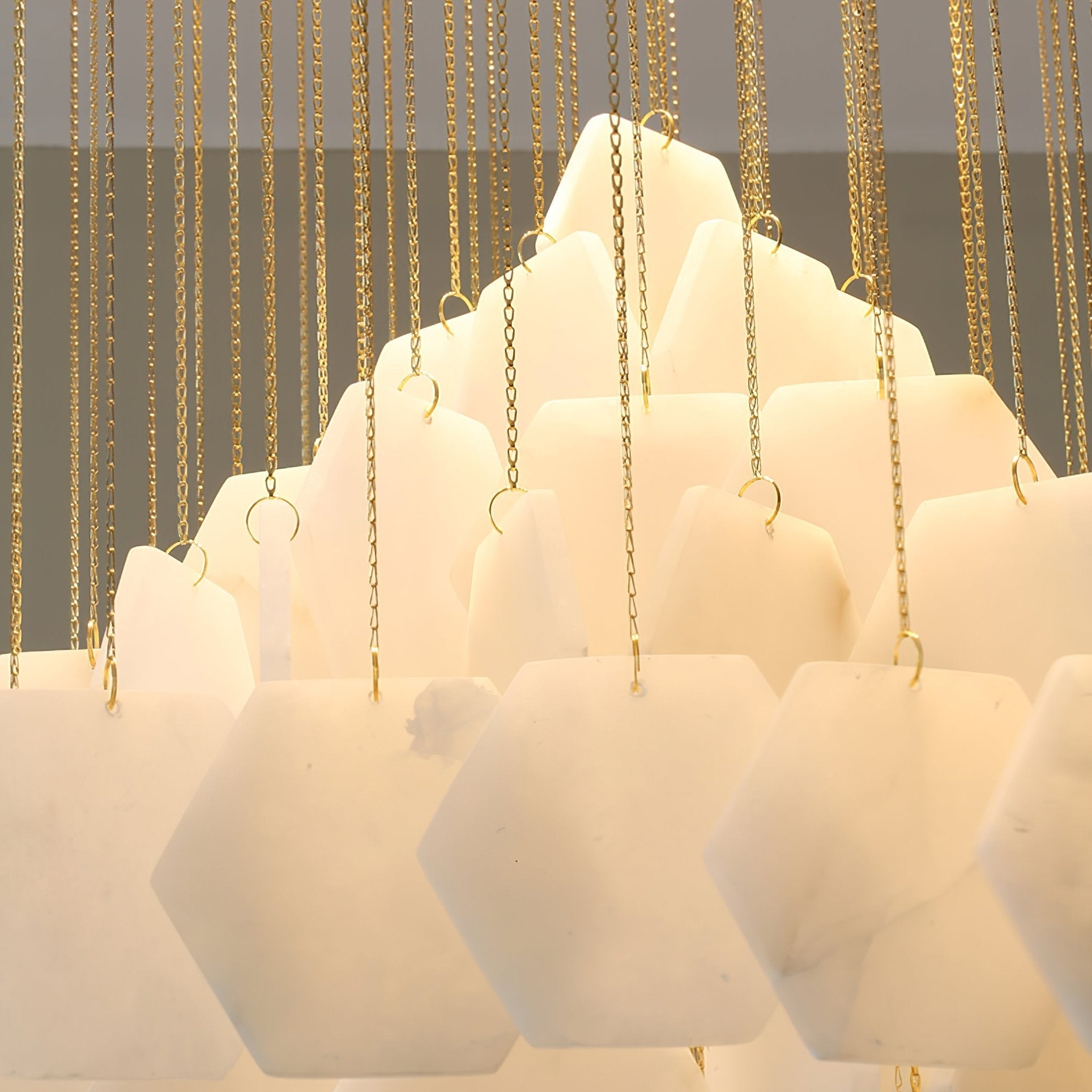 Hexa Alabaster Cascade Chandelier - Zonesus